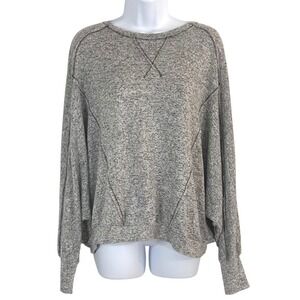 Jun & Ivy Gray Marled Dolman Sleeve Oversized Sweatshirt Women's L Athleisure